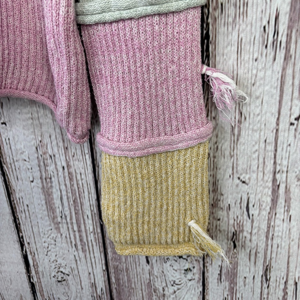 Hem & Thread Patchwork Colorblock Crew Neck Sweat… - image 3